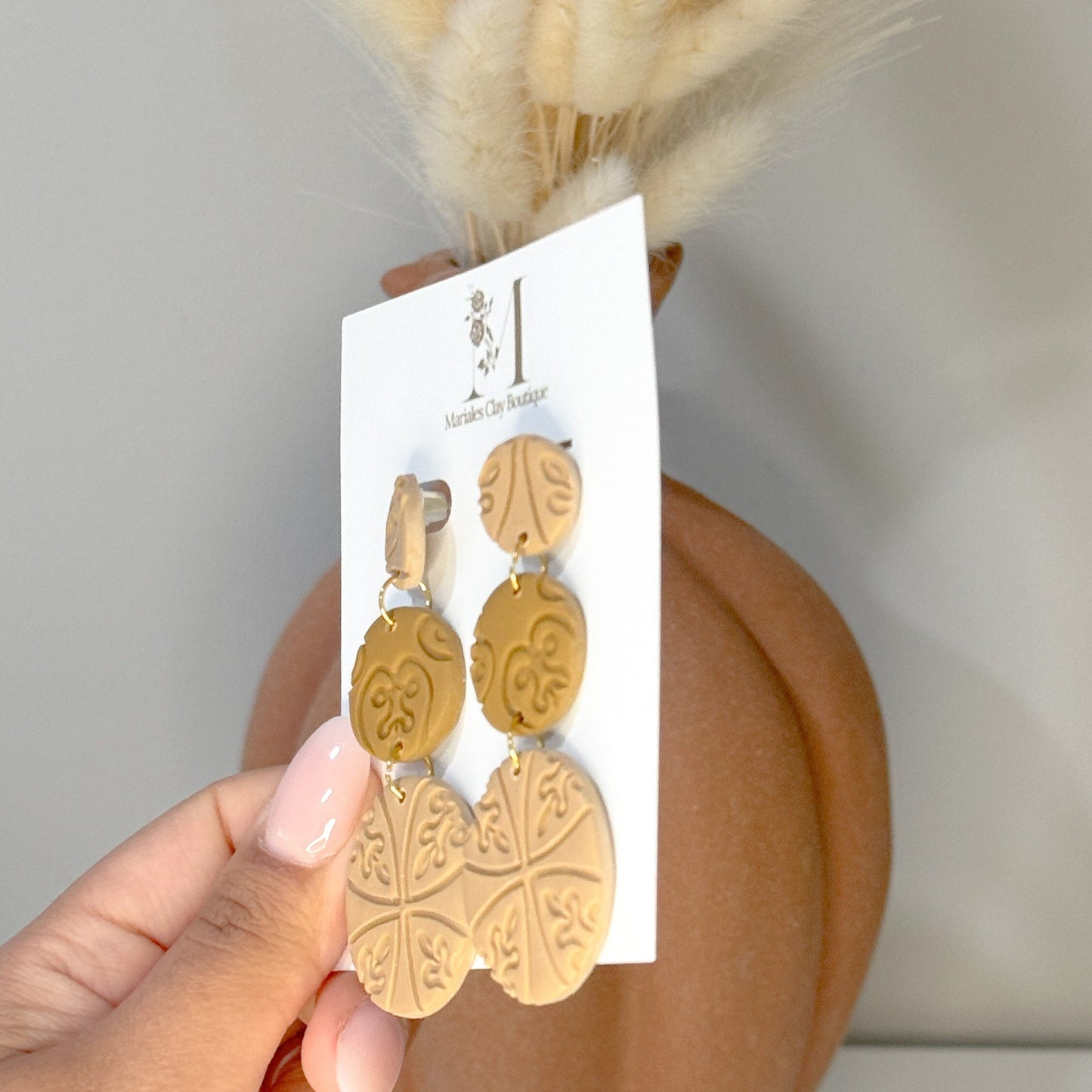 Gold Embossed Dangles