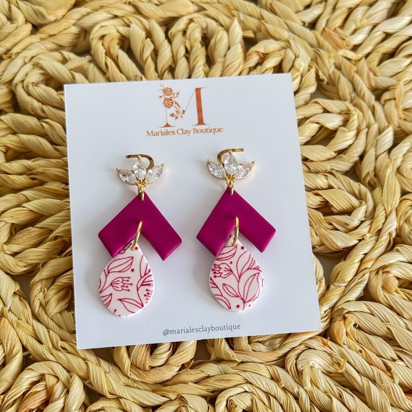 Floral Violet Geometric Dangles