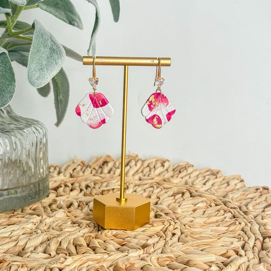 Pink Heart dangles earrings