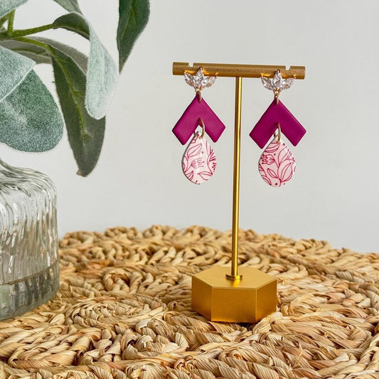 Floral Violet Geometric Dangles